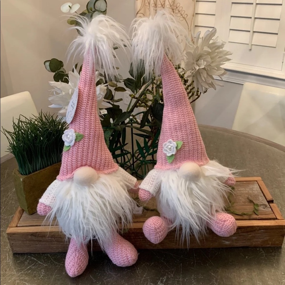 SIMPLY SPRING PINK EASTER BUNNY GNOMES SET